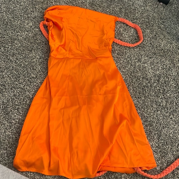 orange silk dress - Picture 1 of 2